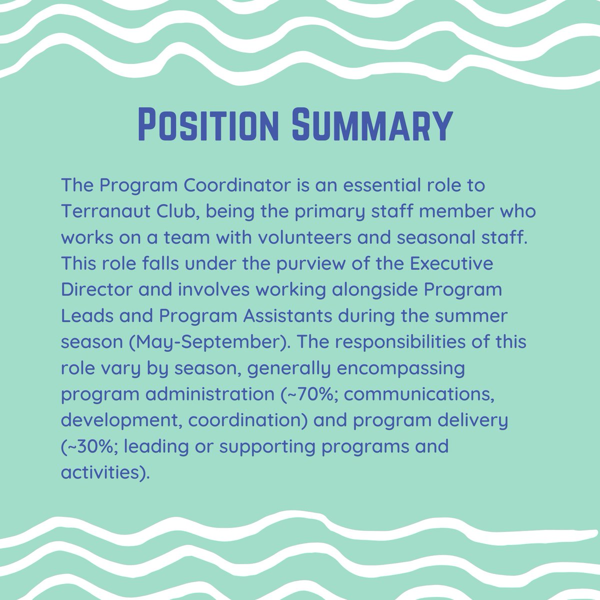 terranautclub's tweet image. Excited to be hiring a 🌿Program Coordinator ⚛️ to join our team! We'll also have 3 summer positions opening up within the next month.
Learn more: terranautclub.com/jobs-2/
🐟 Please share!
#STEMinists #environmentaleducation #STEMeducation #marinebio #wildlife