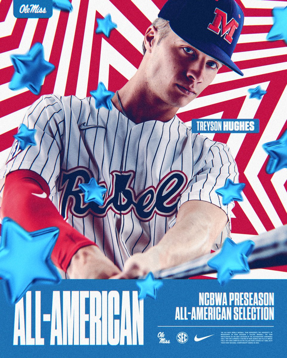 All-American in the Outfield 🇺🇸

📰: rebs.us/49kqF1w

#HottyToddy x <a href="/NCBWA/">NCBWA</a>