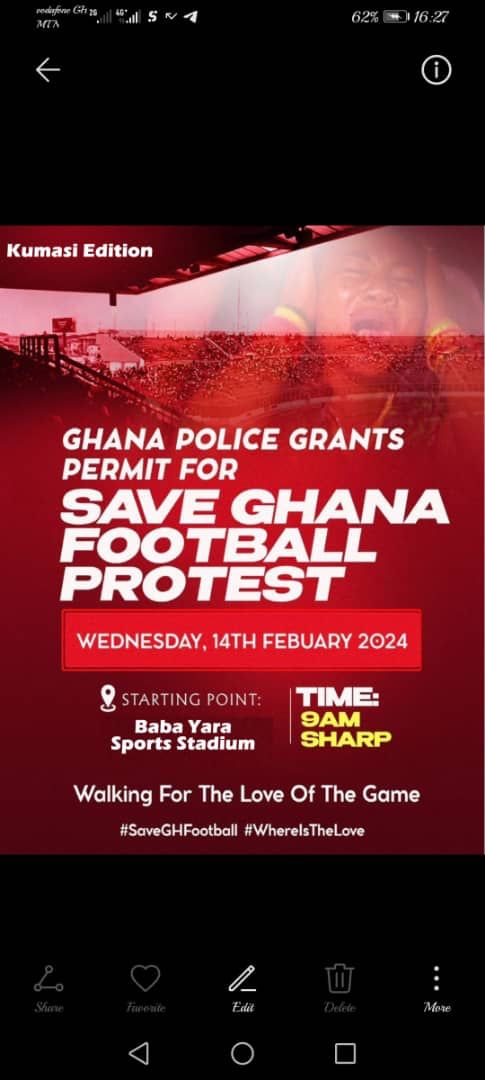 ChristopherNim8's tweet image. It is live and coloured. This day is a blessed day, and the transformation of football in Gh will happen. If you associate yourself with it, please Xed it again and again. 14th February is the date at 9 am. The route to be released soon.#SaveGhanaFootball