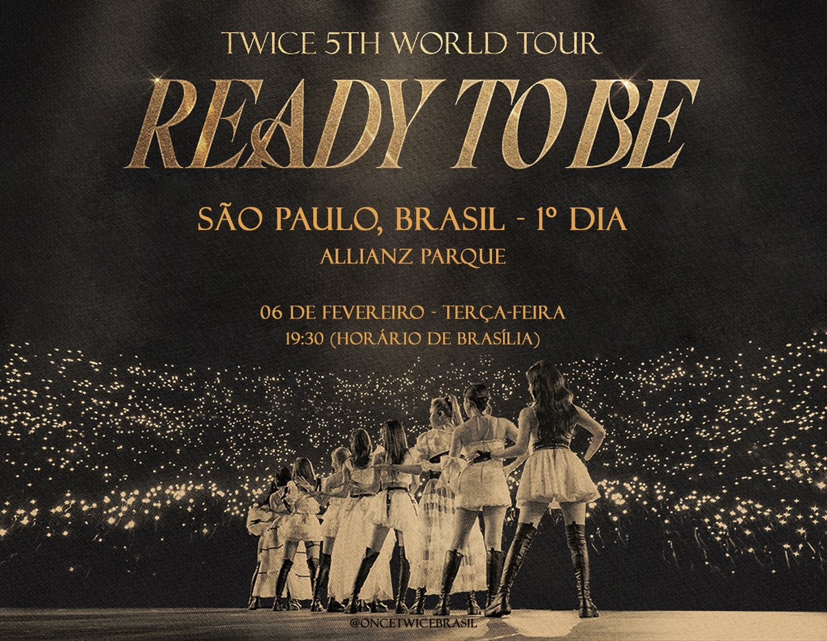 oncetwicebra's tweet photo. 🍭'READY TO BE' WORLD TOUR🍭

📍 | São Paulo, Brasil (D1)
🏟 | Allianz Parque
🗓 | 6 de Fevereiro de 2024
🕤 | 19:30 (Horário de Brasília)

Acompanhe o 1º dia de show do TWICE no Brasil na thread⬇️

TWICE AT ALLIANZ PARK 
#READYTOBE_IN_SAOPAULO_D1
#TWICE_5TH_WORLD_TOUR https://t.co/nYhLStzSXl