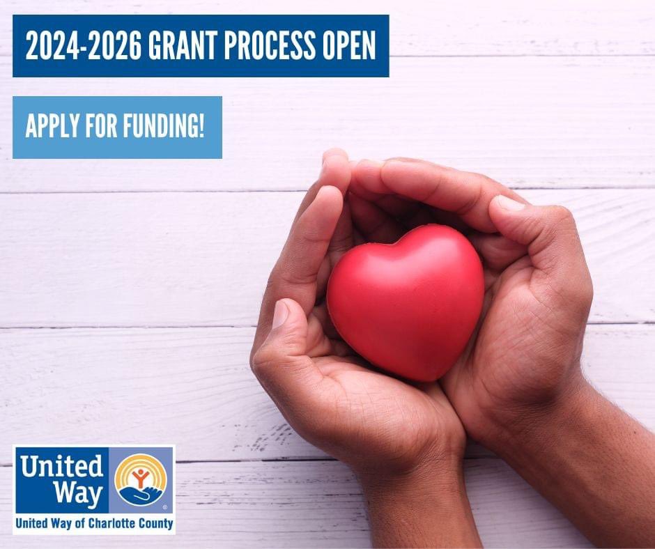 UnitedWayCCFL's tweet photo. 2024-2026 United Way of Charlotte County grant cycle is now open! Applications are due no later than April 5, 2024 at 4 pm.

The first step of the process is a mandatory grant workshop to be held on March 5, 2024.  Learn more at https://t.co/ZIzq93gUMA https://t.co/sbwPXWLqOT