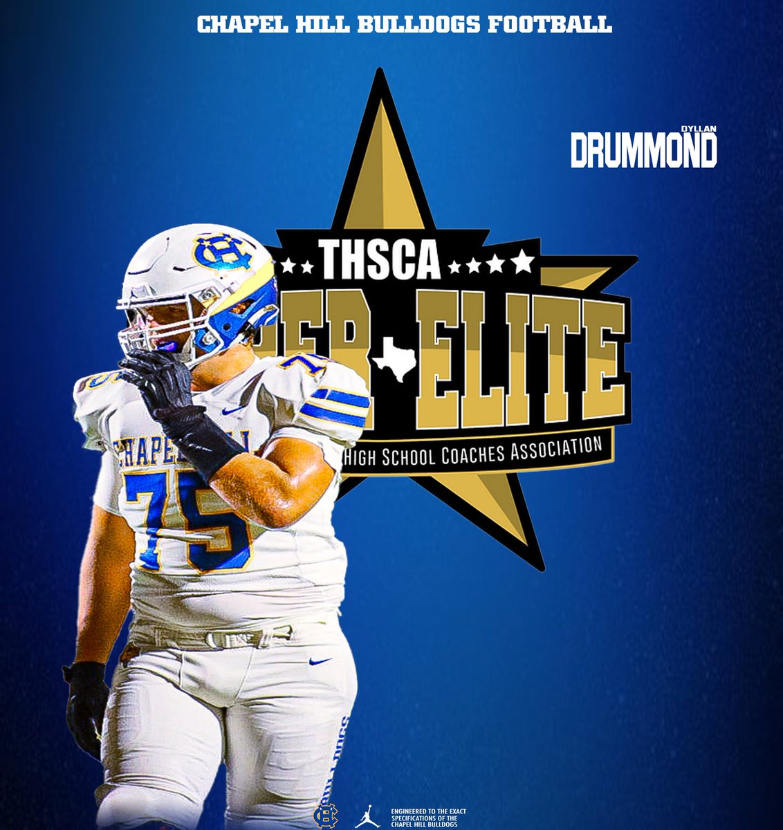 ChapelHillFB's tweet photo. Congratulations to C/O 24 OL Dyllan Drummond @drummond_dyllan on earning @THSCAcoaches Super Elite Team! #WeGotDogs #RecruitCH https://t.co/JwXW9IhHy6