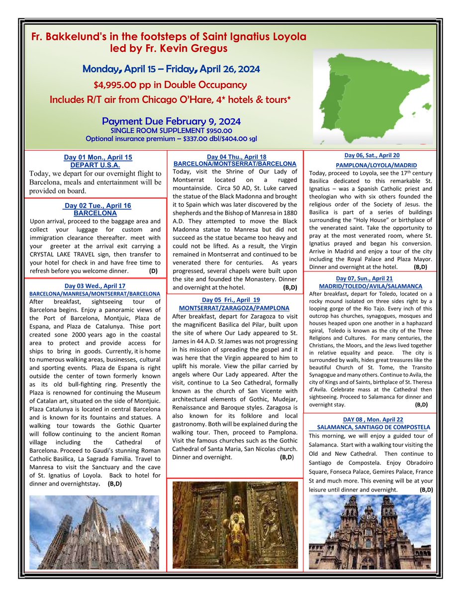 grex_kgregis's tweet image. I'll be helping lead a pilgrimage to Spain and Portugal from April 15-26. Here's some info if you'd like to sign up!