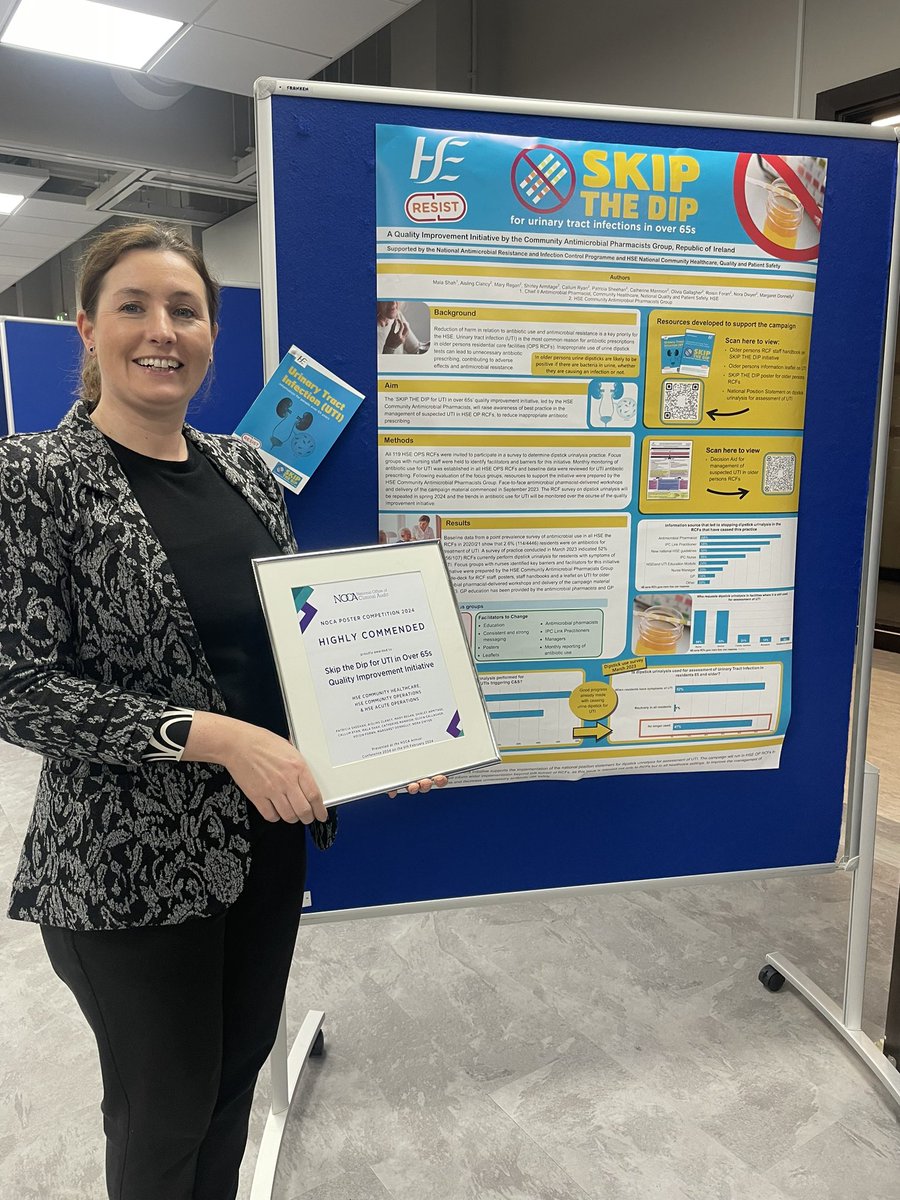 Highly Commended at #NOCA2024 for Community Antimicrobial Pharmacists with Skip the Dip Poster with @MalaShah11. A great conference featuring inspiring examples of Clinical Audit!