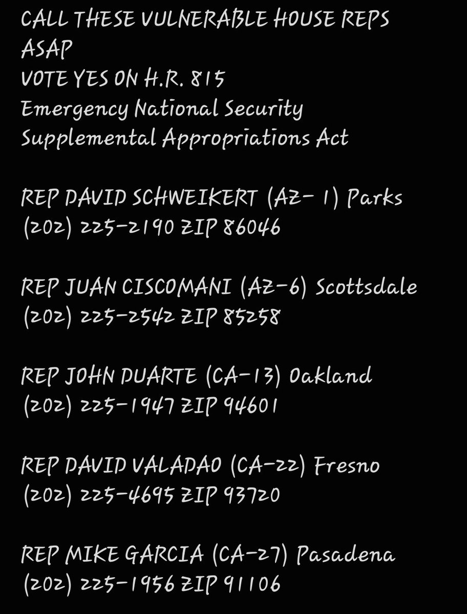FluffyTheFierce's tweet photo. #MakeTheCalls #MakeItCount #VoteYesOnHR815 #SecureTheBorder #ArmUkraineToWin #UkraineWillWin #FundTheBorder
Call call call π¦π¦π¦π¦ https://t.co/8rL8DfrFPF