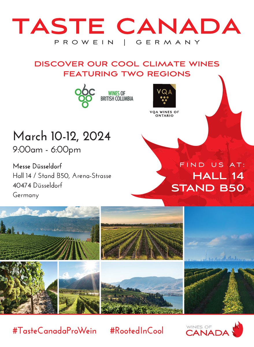 We're gearing up for an exciting experience at Prowein this March in Düsseldorf, Germany! #TasteCanadaProWein #RootedInCool

prowein.com