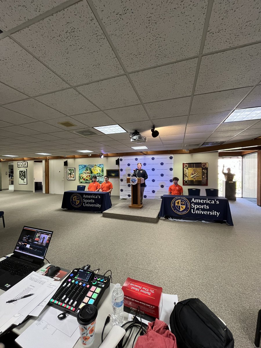 Greetings from the United States Sports Academy for baseball/softball media day! @BCHSBSB is helping to kick off the afternoon session with the seasons coming up soon, stay tuned for more!