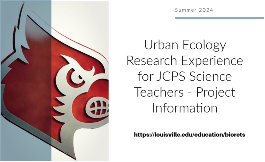 Justin McFadden (@readysetsci) on Twitter photo Fully-Funded Professional Learning Opportunity for <a href="/JCPSKY/">JCPS</a> <a href="/JCPSScience/">JCPS Science</a> high school science teachers. More info. and application – louisville.edu/education/bior…. Spend 6 wks. working as a research fellow w/biology faculty from <a href="/uoflbiology/">University of Louisville Department of Biology</a>
<a href="/StaceyHubbard15/">Stacey Hubbard, NBCT</a>
<a href="/UofLCEHD/">College of Education</a> Fully-Funded Professional Learning Opportunity for <a href="/JCPSKY/">JCPS</a> <a href="/JCPSScience/">JCPS Science</a> high school science teachers. More info. and application – louisville.edu/education/bior…. Spend 6 wks. working as a research fellow w/biology faculty from <a href="/uoflbiology/">University of Louisville Department of Biology</a>
<a href="/StaceyHubbard15/">Stacey Hubbard, NBCT</a>
<a href="/UofLCEHD/">College of Education</a>