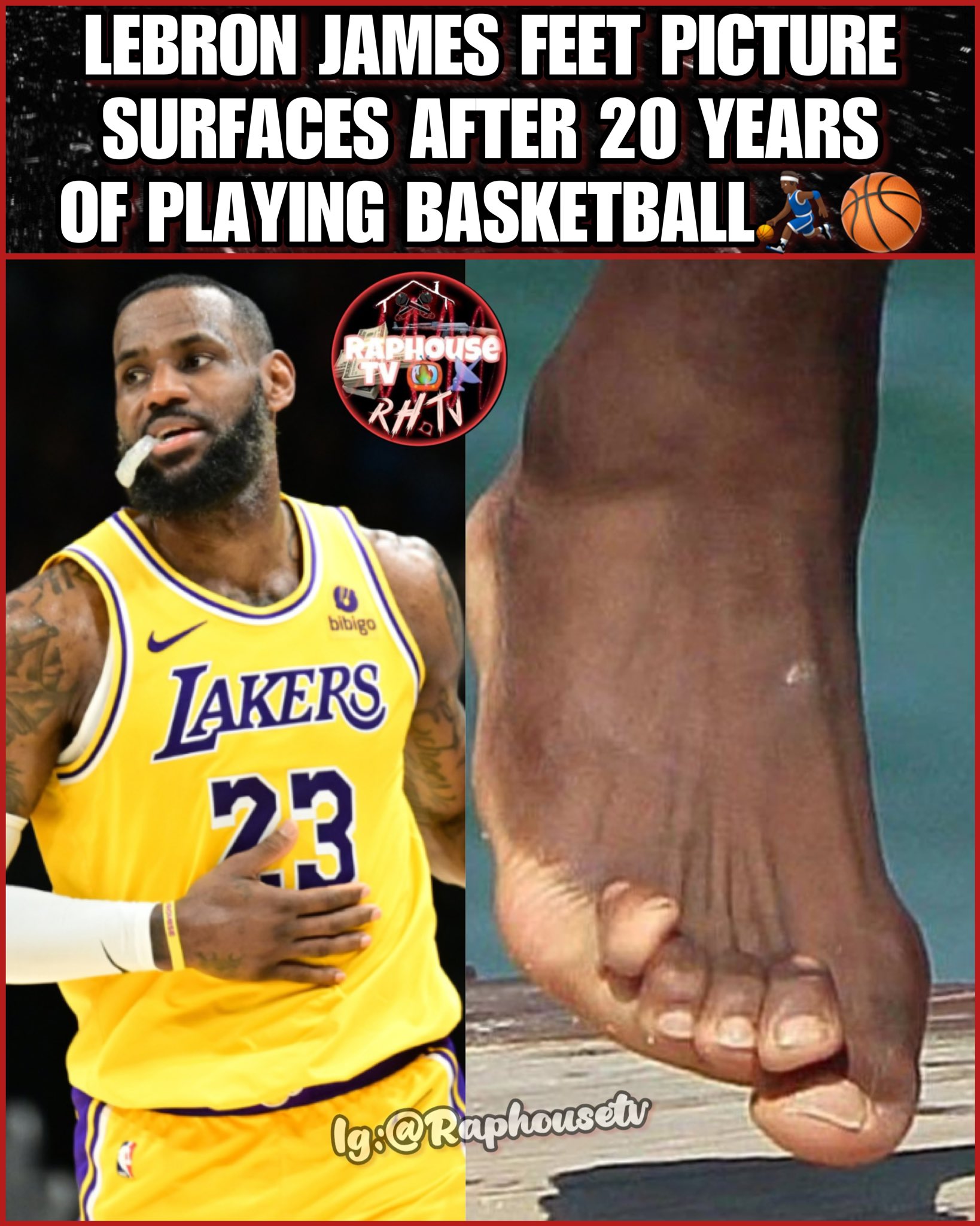 Lebrons james clearance feet