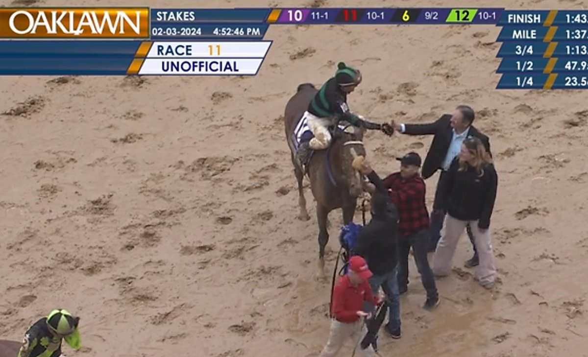 A big Saturday for Brian Hernandez, Jr. @b_hernandezjr at Oaklawn winning two stakes for trainer Kenny McPeek @KennyMcPeek Martha Washington S. - Band of Gold 24/1 (Won by 2 3/4) 59th Southwest S. (G III) - Mystik Dan 11/1 (Won by 8) Brian and Kenny have combined to win 43…