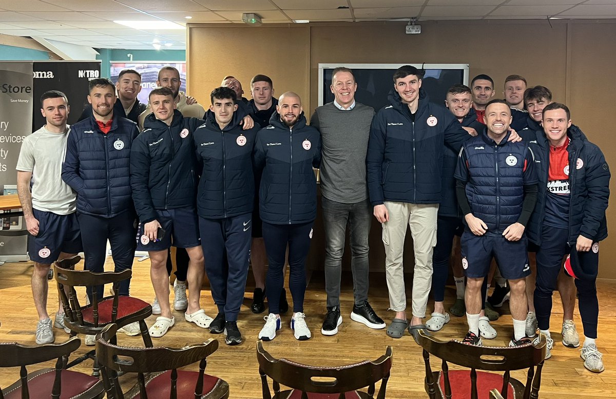 Today took us to meet @shelsfc squad. Discussion points around pensions, tax,facilities, fixture scheduling and return of the league cup. Great input from the players ahead of league launch tomorrow. Good look for season ahead.