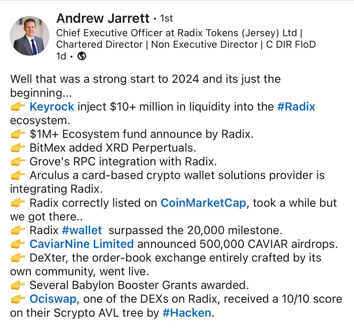 #Radix might not have started with the strong partnerships and visibility of #Solana. 
But it sure seems that 2024 is about to change that.