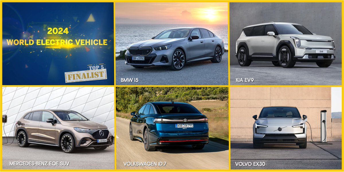 And finally here are the five cars that made the final cut for World Electric Vehicle for 2024. The #BMWi5, #KiaEV6, #MercedesBenz #EQESUV, #VWID7, and #VolvoEX30. 

#WCOTY #WCOTY20 #WorldCarAwards #EV #electricvehicle