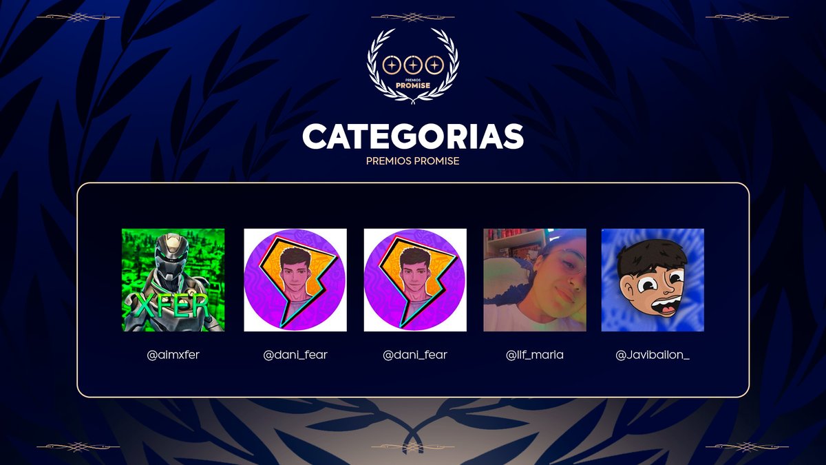 PremiosPromise's tweet photo. NOMINADOS A LA CATEGORÍA CLIP DEL AÑO 

🎬 @aimxfer
🎬 @dani_fear 
🎬 @dani_fear 
🎬 @llf_maria 
🎬 @Javibailon_ 

Mañana a las 17:00 presentamos nuestra página web con el sistema de votaciones abiertos para TODOS. https://t.co/jzKGA7Mc7d