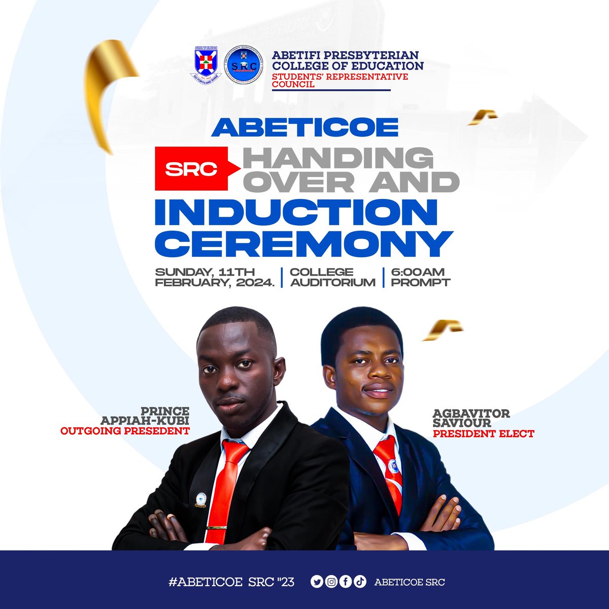 abeticoesrc's tweet photo. The last dance!

Let's meet at exactly 6:00 AM next Sunday at the College Auditorium as we transfer power to our successors.

#ABETICOESRC23 #SRC https://t.co/6VqnhySnhw