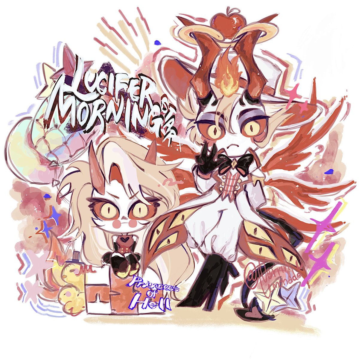 Thevier_x's tweet photo. Them
 #HazbinHotelCharlie 
#HazbinHotelLucifer https://t.co/rDt2R1b0wC