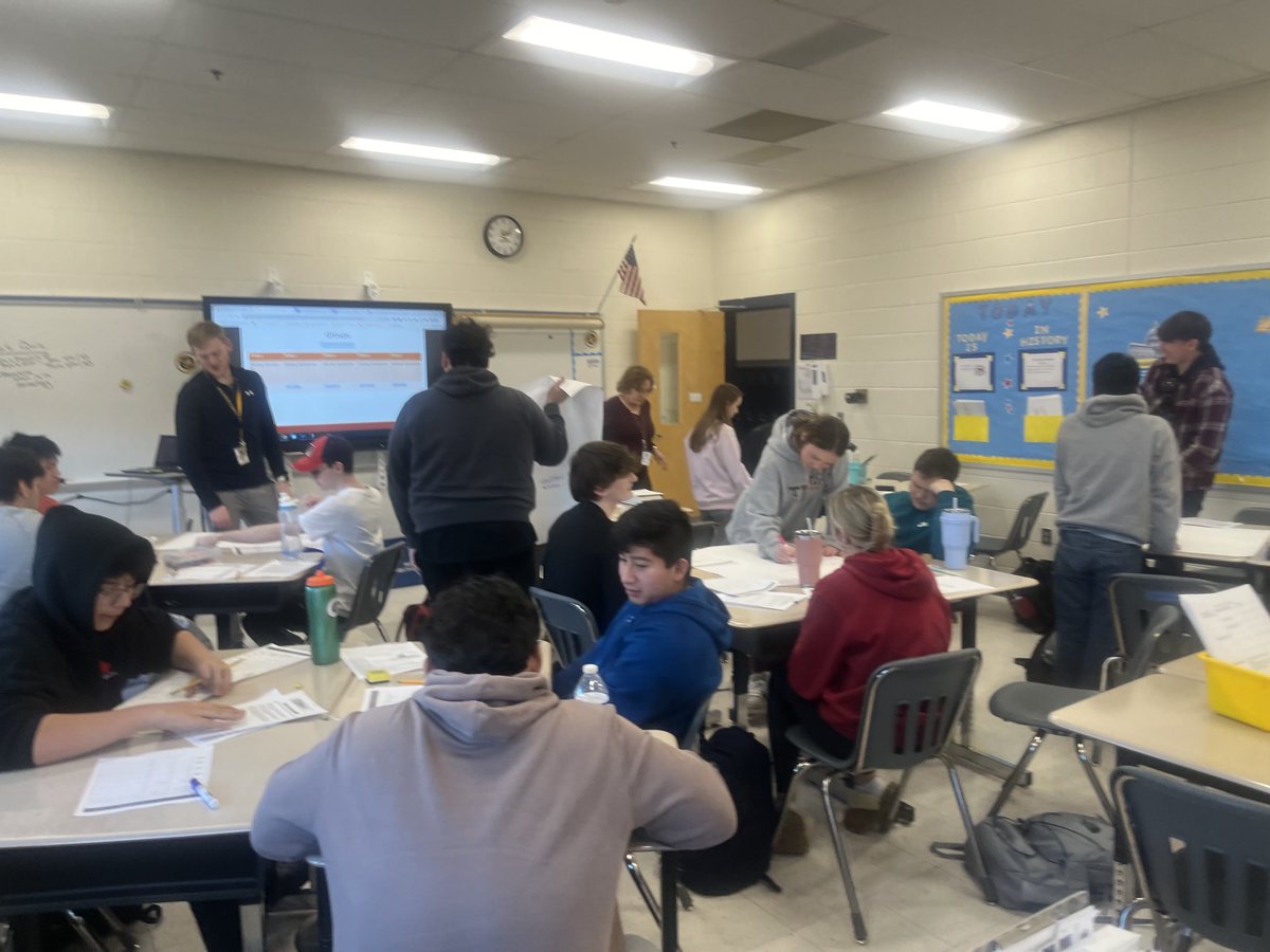 Ms. Cody’s class engaging in group discussion and collaboration. 100% engagement- all you hear is the voices of students :) ⁦<a href="/LCHS1954/">LCHS news</a>⁩