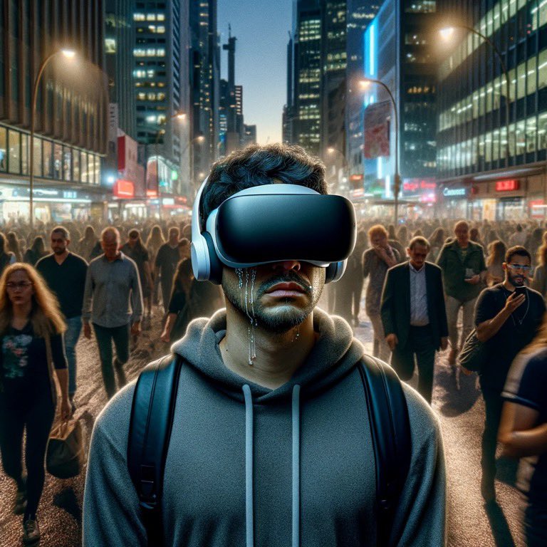 Wearing an Apple Vision Pro to hide my tears from the world.