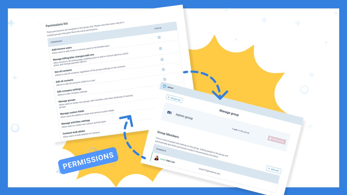 Nimble's tweet image. Looking to restrict access to certain data in your database for specific team members? 🙅🏻‍♀️

Nimble&apos;s permissions list allows you to have precise control, enabling you to adjust access to info, workflows, deals, &amp;amp; more. 🙌🏻⭐️

Learn more: support.nimble.com/en/articles/50… 

#CRM #SimpleCRM