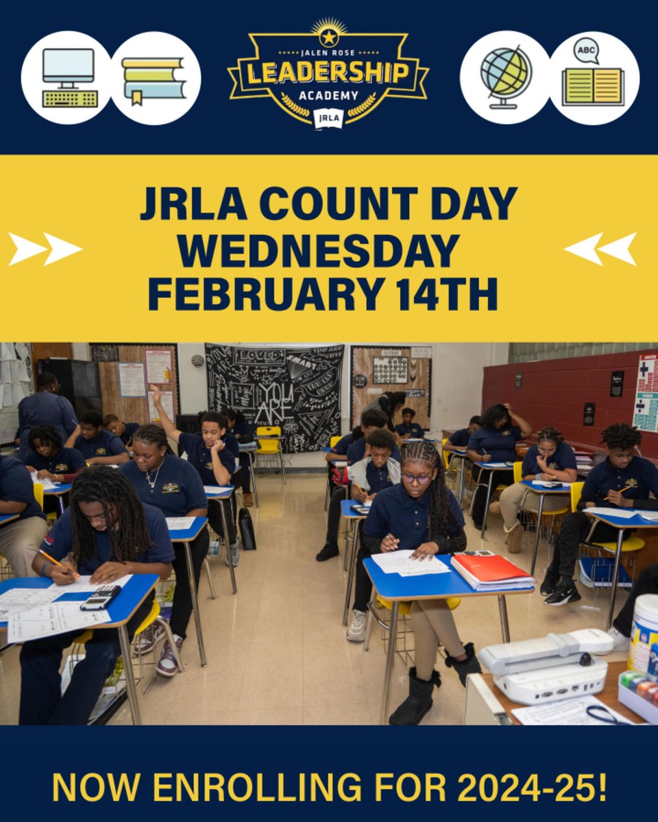 JRLADetroit's tweet photo. Mark your calendars for Wednesday, February 14th! Count Day is just around the corner again and your scholar's attendance matters. Let's ensure every scholar is present on this day to support our school and help secure the funding it needs! #AttendanceMatters #CountDay @jalenrose https://t.co/fQJhaS394L