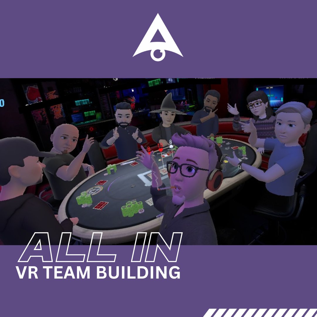 avatarpartners's tweet photo. Taking teamwork to a whole new level.

Our team recently gathered in the virtual world to bond, strategize, and build stronger connections through an epic game of VR poker.

#AVATARPartners #TeamBuilding #VirtualReality #Innovation #FridayFun #PokerNightVR #DigitalTransformation https://t.co/1hRjlgDDeN