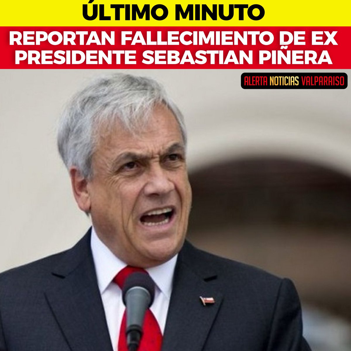 AlertaNoticiasV's tweet photo. AHORA| REPORTAN FALLECIMIENTO DE EX PRESIDENTE PIÑERA TRAS ACCIDENTE AÉREO EN LAGO RANCO https://t.co/1tnTPovVpf
