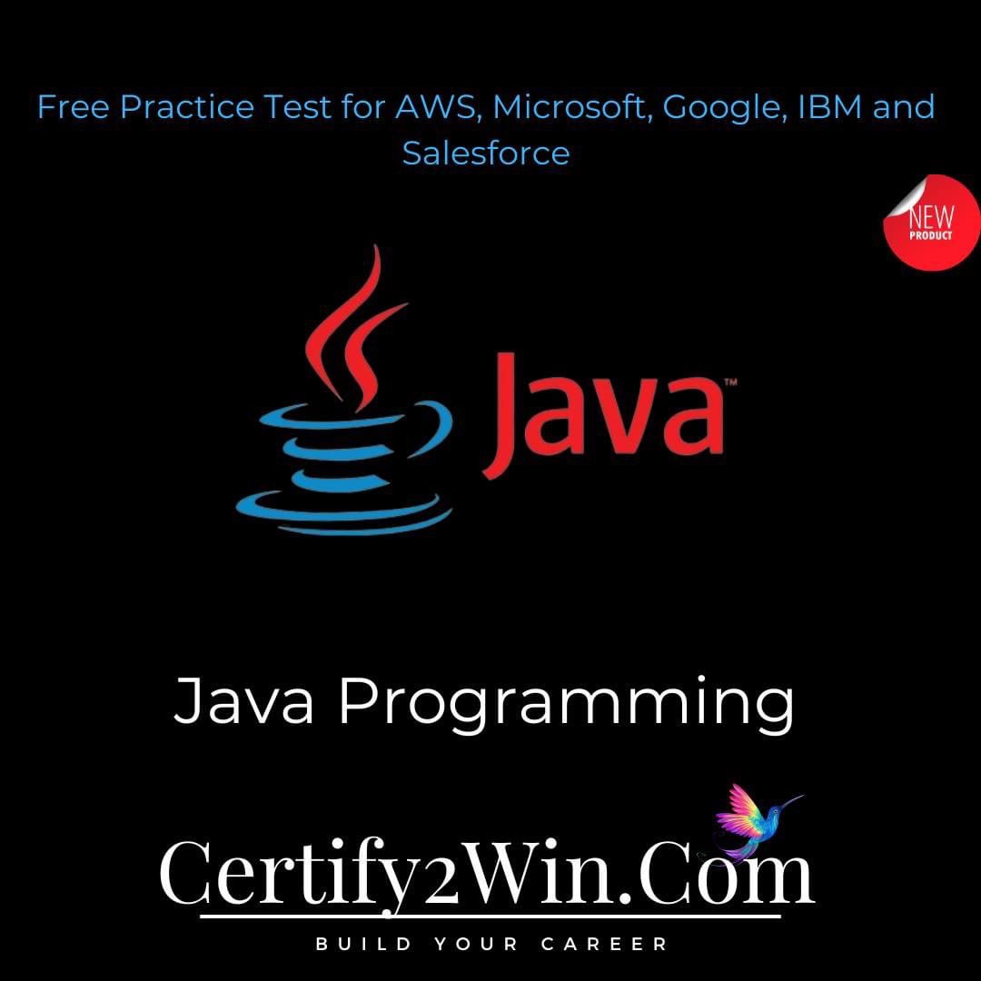 certify2win's tweet photo. Excited to announce that we have added - "Java programming" Practice Test.

It is free to Try!!

Check it out at https://t.co/dBJZBjhnwC

#programming #java #learning #certify2win https://t.co/5FuL80r464