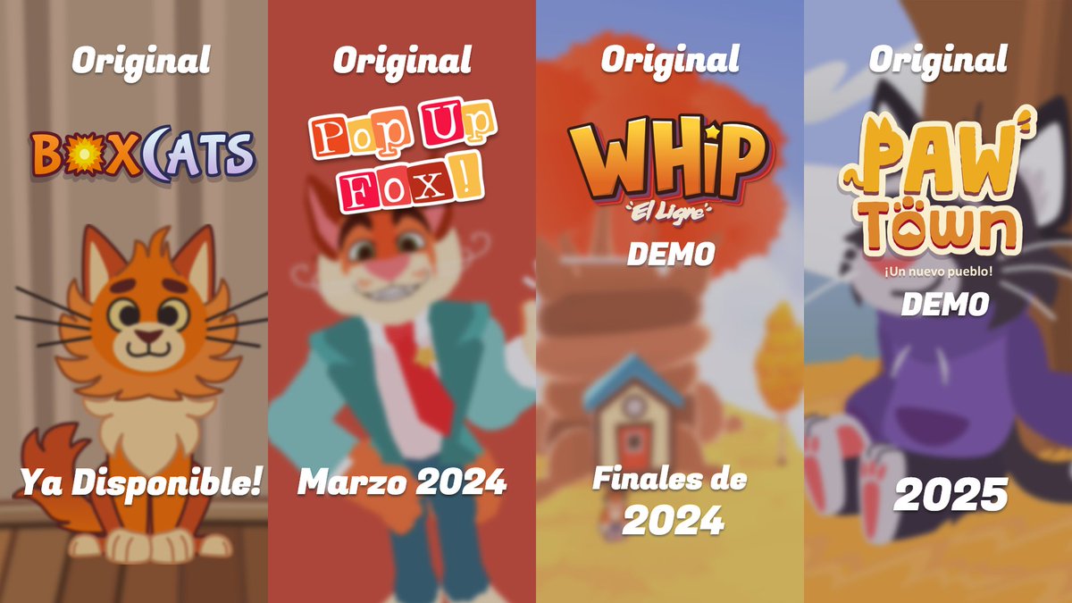 BlockyLeon's tweet photo. Ya se lanzo 1 de los 3 Juegos que saldrán este año!
Ya lo probaste, cual esperas mas!? 🙀💖✨
El Próximo Mes saldrá Pop Up Fox! ✨
#BoxCats #WhipElLigre #PopUpFox #indiegame #solodev #IndieGameDev https://t.co/ngrcao454L