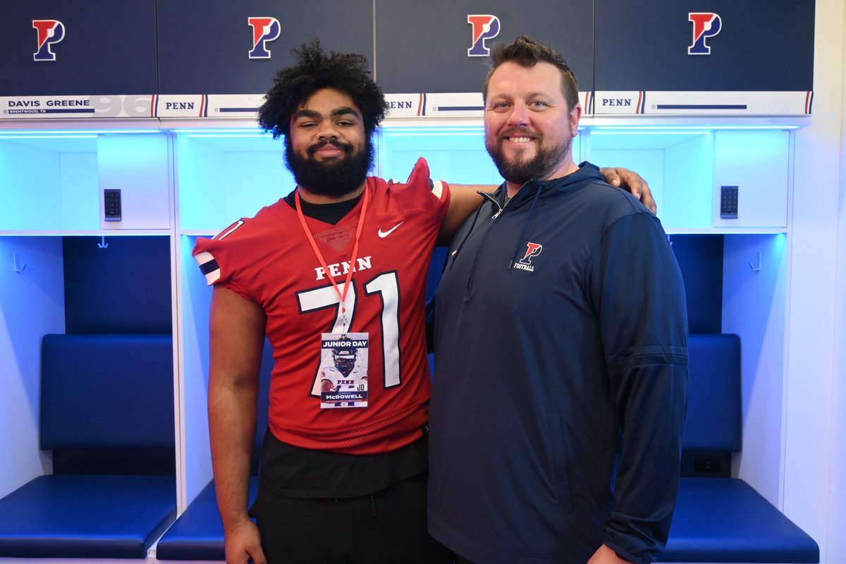 Thank you to @CoachDupont @CoachMetzler @PennFB for having me for a great Junior day this past weekend!