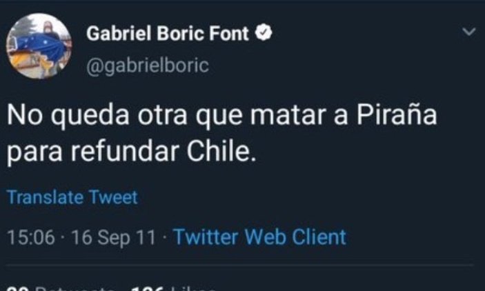 D0nMari0's tweet photo. Señor boric , entonces que piensa del ex presidente piñera ?

#boricatacandoalpueblo https://t.co/mO3MWCPM5E