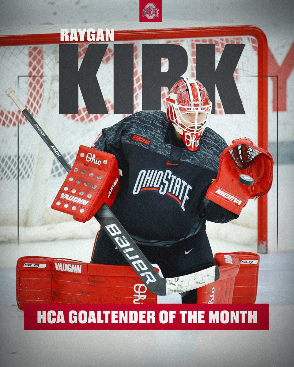 .<a href="/chcommissioners/">Hockey Commissioners Association</a> co-𝗚𝗼𝗮𝗹𝘁𝗲𝗻𝗱𝗲𝗿 𝗼𝗳 𝘁𝗵𝗲 𝗠𝗼𝗻𝘁𝗵🥅

Congrats, <a href="/raygan_kirk01/">Raygan Kirk</a>!

#GoBucks | go.osu.edu/CkHj