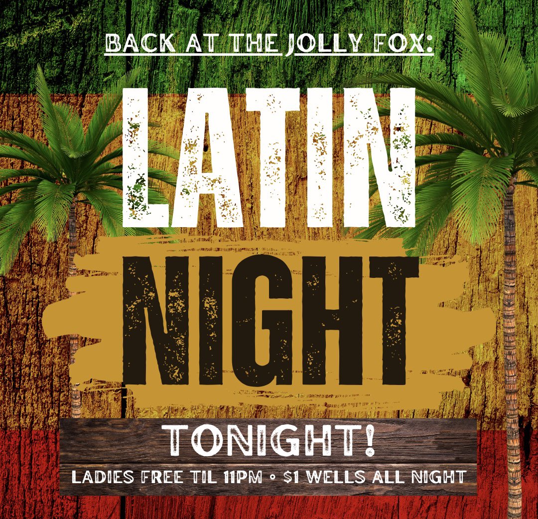 IT’S BACK! 🤩
Today is the first Tuesday of the month which means it’s LATIN NIGHT! 🇲🇽 Ladies are free til 11pm, we have $1 wells all night, AND we have LOTS of other specials! 🍻 Come party with us in the den, you’re not going to want to miss it! 🔥