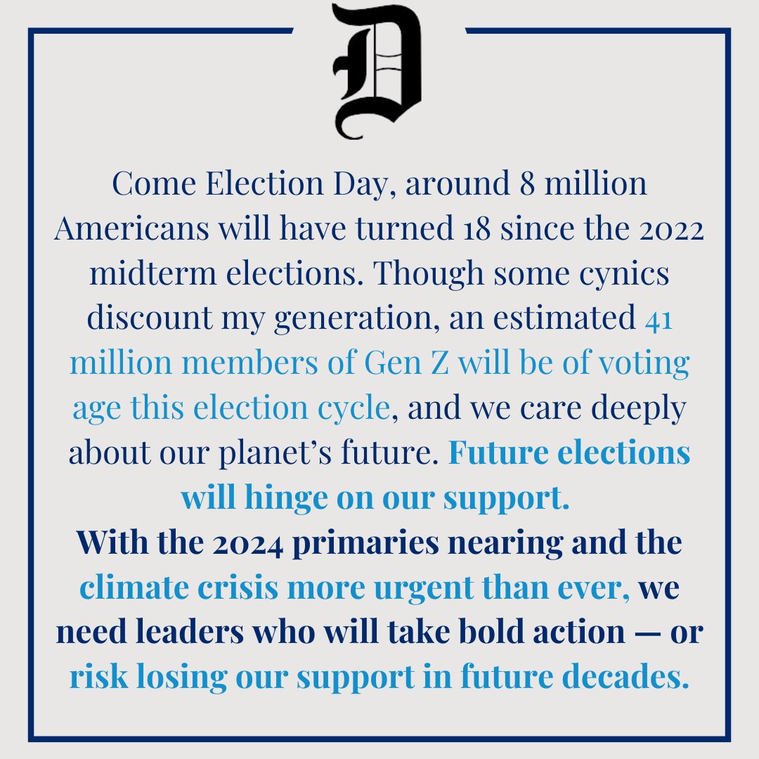Checkout my DMN article on the power of Gen Z this election cycle and importance of young climate leaders for our climate future ✨ #genz #climatefuture #climateleaders #genzforchange #txlege 

dallasnews.com/opinion/commen…