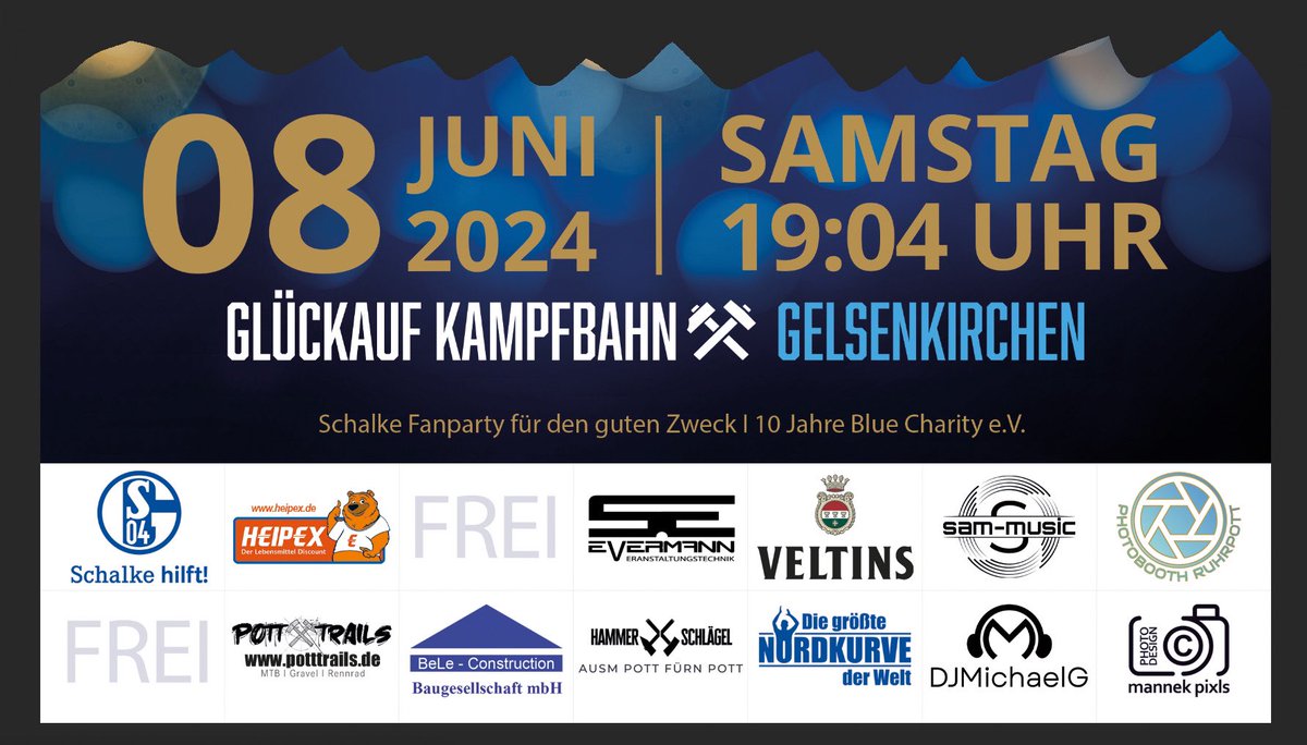 blue_charity's tweet photo. Wir haben aktuell noch zwei Sponsorenpakete für unsere große Fanparty „Die königsblaue Nacht“ zu vergeben! Logo Präsentation auf Flyer, Plakate, Website und Social Media + 5 Freikarten für‘s Event! Gerne teilen und weitersagen ☺️ #S04 #königsblauenacht https://t.co/oftClb5mC3