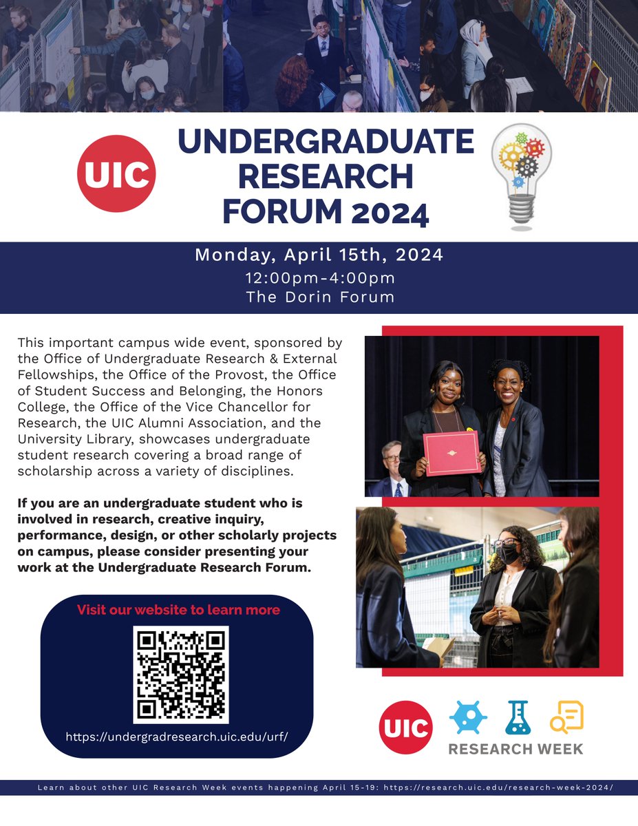 ⭐️ Save the date! Our biggest event of the year, the Undergraduate Research Forum, will take place at the Dorin Forum on April 15th this year ⭐️

Visit the URF website to learn more about the event, including how to present your research and how to register as a judge!