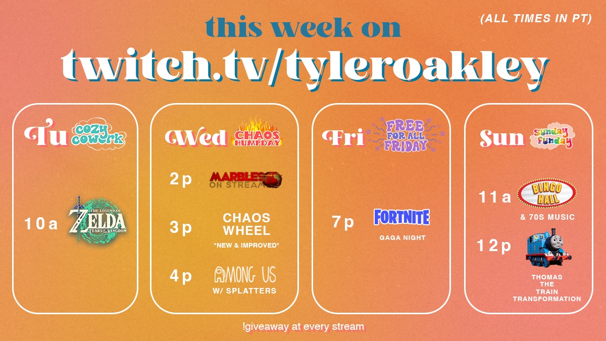 tyler oakley  schedule pinned (@tyleroakley)  X