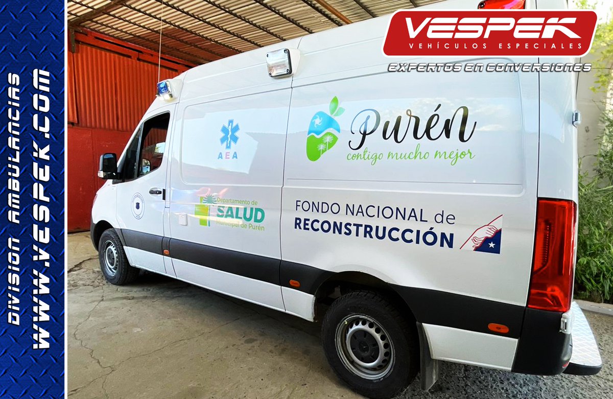 Vespek_'s tweet photo. Equipo #Vespek 🏆Entregando Nueva #Ambulancia de Avanzada🚑 @mercedesbenz_cl New Sprinter 417 Euro 6, 10.5 m3 4x2. Proyecto @MuniPuren  y su comunidad 🤝. Amplio módulo sanitario y espacio interior, gracias a su configuración de seguridad V10-G 🥇🇨🇱
@spencer_ems @wheleneng 🚨 https://t.co/aEFlCiEDfQ