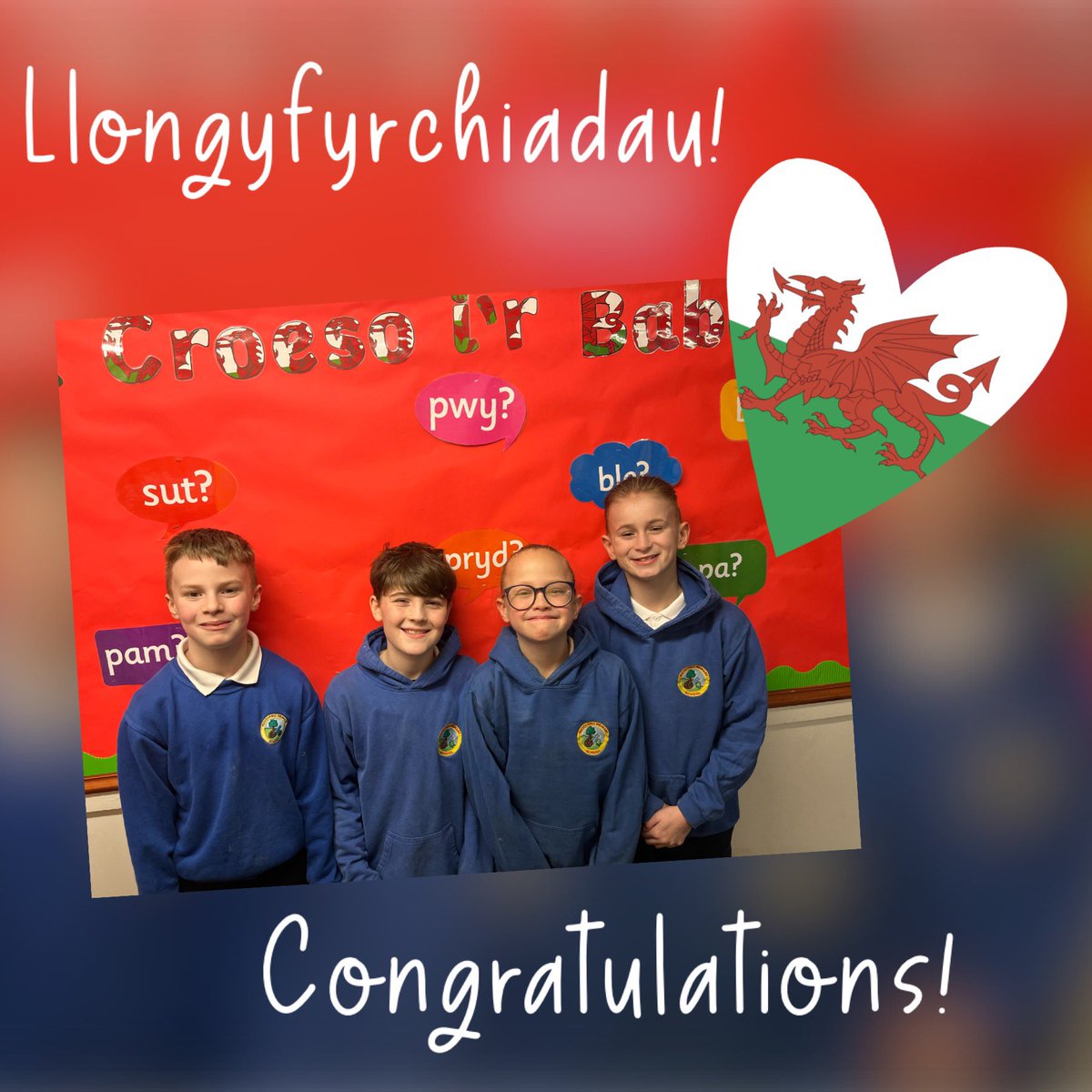Enillwyr Cwis Dim Clem Rhydyfro prynhawn yma! Llongyfyrchiadau!