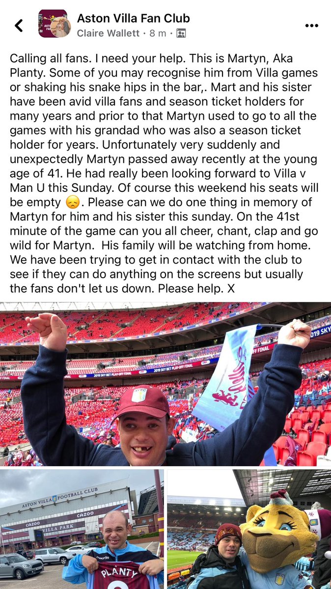 Please retweet &amp; make this happen for his family 🥺💜💙 #rip #heits #avfc #utv