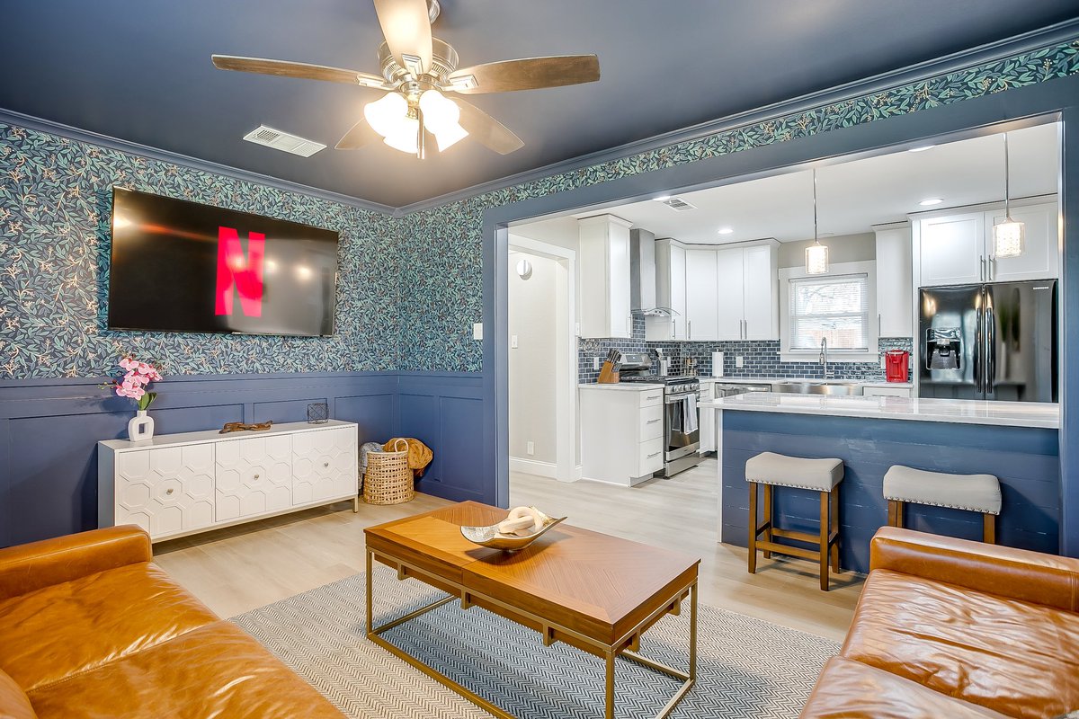 Before &amp; after: 
We take design uber serious with our STR listings. It makes a world of difference in the eyes of potential guests. Should’ve swapped out that ceiling fan though 😩