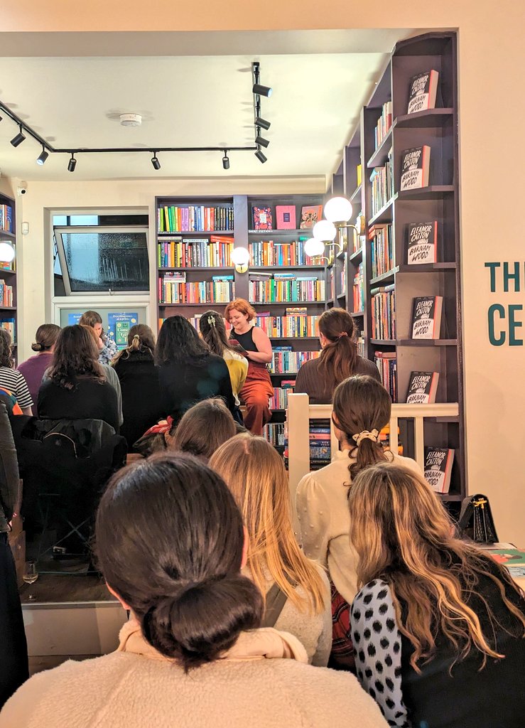 Standing room only tonight at the wonderful @BookBarUK for @gray_madeleine_ and @chrissymryan being brilliant about #GreenDot, affairs and the 'sad girl lit' genre 🟢💚🟢💚🟢