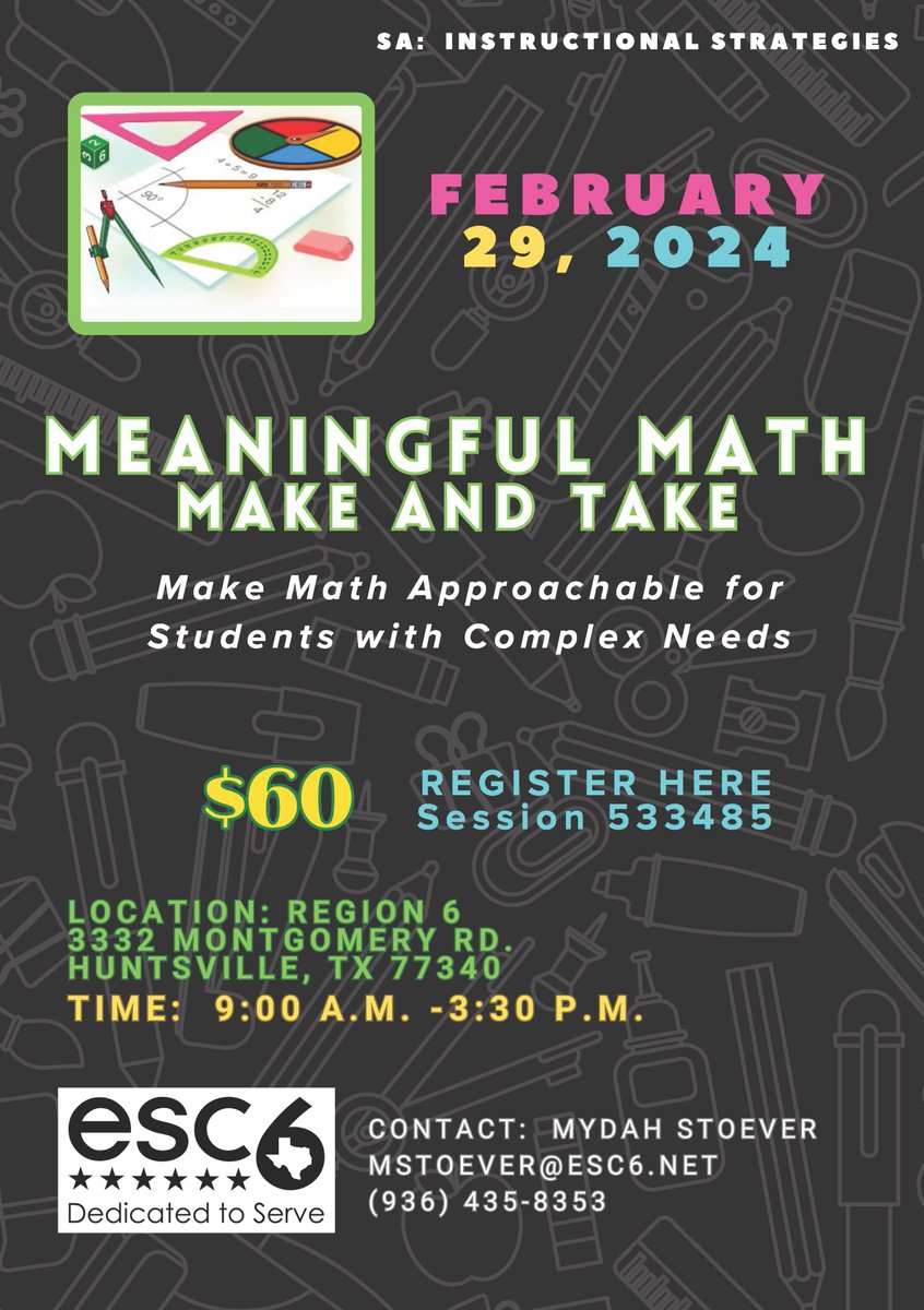 Upcoming Event: Meaningful Math Make and Take - escweb.net/tx_esc_06/cata…