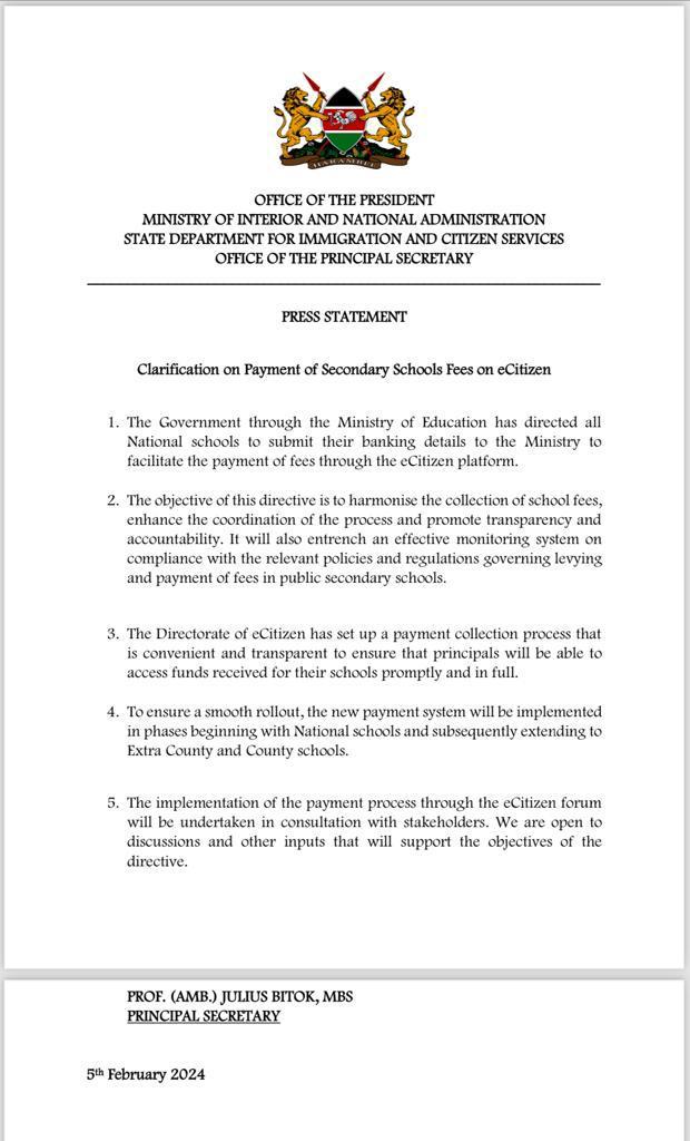 HOW WILL PARENTS WHO PAYS THROUGH,MAIZE,BEANS,BRICKS, FIREWOODS & VEGETABLES ACCESS E CITIZENS PAYMENTS FOR FEES ??@CS Mochugu,Dr Belio Kipsang & MOE.