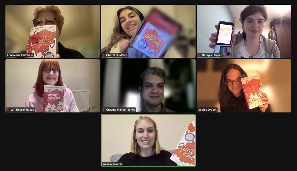 This evening we discussed global politics and new learnings about different countries we had after reading The Power of Geography by <a href="/Itwitius/">Tim Marshall</a>. Rating the book an 8/10, our one-word reviews included Insightful, Deep, Fact-filled, Fascinating, Educational, and Interesting.