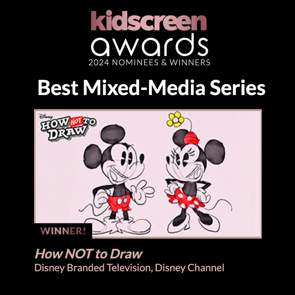 SteveHirt's tweet photo. How NOT to Draw just won a Kidscreen Award for Best Mixed Media Series! I’ve been lucky to contribute as a director on these and I’m extremely proud of the hard working Multiplatform team in making these so charming, fun, and now… award winning! https://t.co/H34WSpKwcw