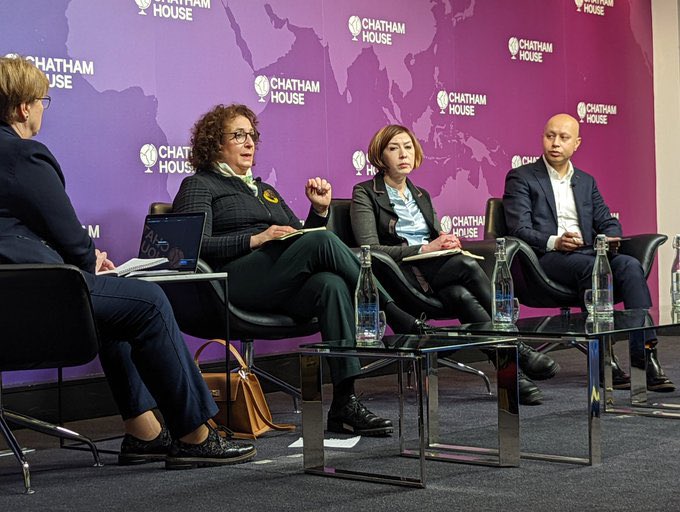 Really good debate and questions about 🇷🇺abduction of 🇺🇦 children and #sexualviolence attacks on 🇺🇦 civilians. These are tools of hybrid war and they need to be highlighted. Thanks to @ChathamHouse for providing the forum to do just that.