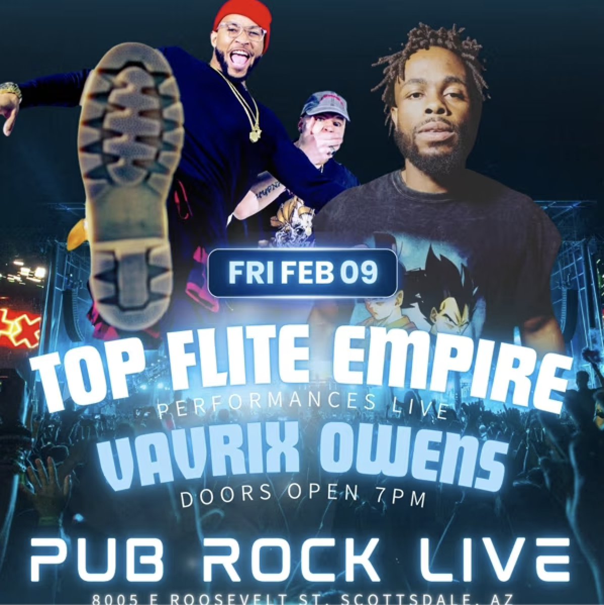 qoncertapp's tweet photo. Vavrix headlining #Scottsdale #Arizona with special guest @TopFliteEmpire this weekend at @PubRockLive it's about to be ๐ฅ๐ฅ
#arizonarapper #hiphop #rap #rapper #music #livemusic #concert #independentartist https://t.co/imyd73vEns
