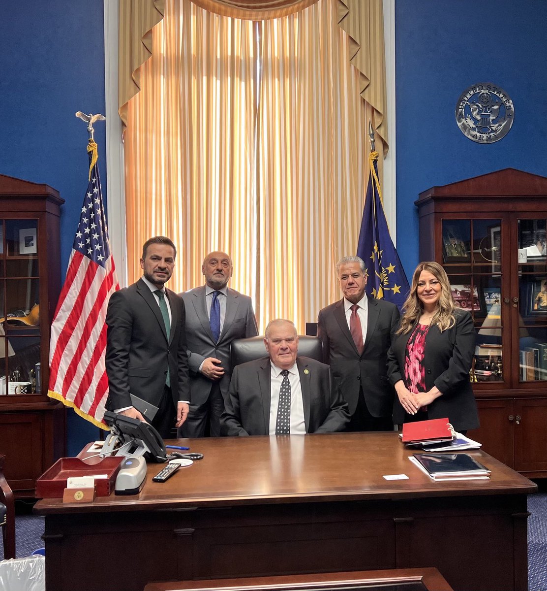 The #Kurdistan Region Presidency delegation held meetings with the House Armed Services Chairman @RepMikeRogersAL, Ranking Member @RepAdamSmith, Kurdish-American Caucus Co-Chair @michaelgwaltz and @RepJimBaird. The delegation thanked Congress for ongoing support for the KRI.