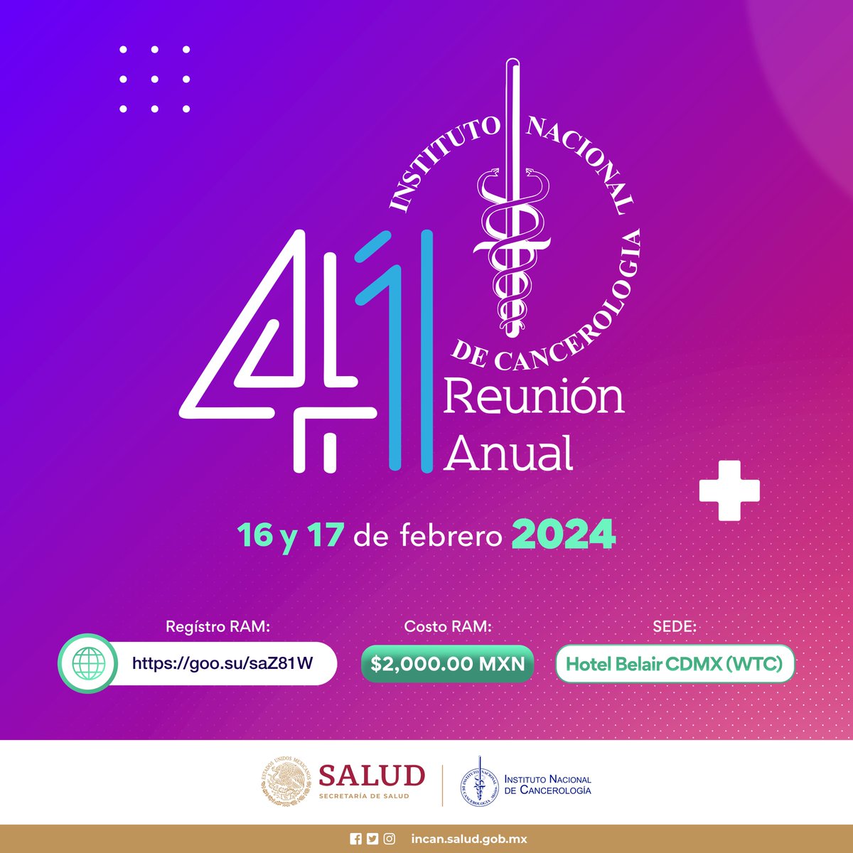 UFOT INCan (@utoracica) on Twitter photo ¡Nos vemos en la Reunión Anual Multidisciplinaria del <a href="/incanMX/">Instituto Nacional de Cancerología</a>! Consulta lo que tenemos preparado para ti en el abordaje del cáncer de pulmón y regístrate. Visita incan.salud.gob.mx ¡Nos vemos en la Reunión Anual Multidisciplinaria del <a href="/incanMX/">Instituto Nacional de Cancerología</a>! Consulta lo que tenemos preparado para ti en el abordaje del cáncer de pulmón y regístrate. Visita incan.salud.gob.mx