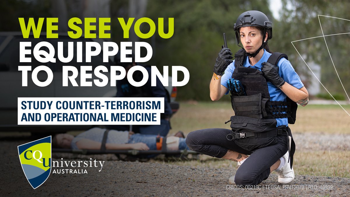 Equip yourself to respond effectively in high-threat environments with a postgrad qualification from CQU in Counter-Terrorism and Operational Medicine. Apply now to start in March and benefit from the flexibility to study online. Learn more: bit.ly/41QkXBU